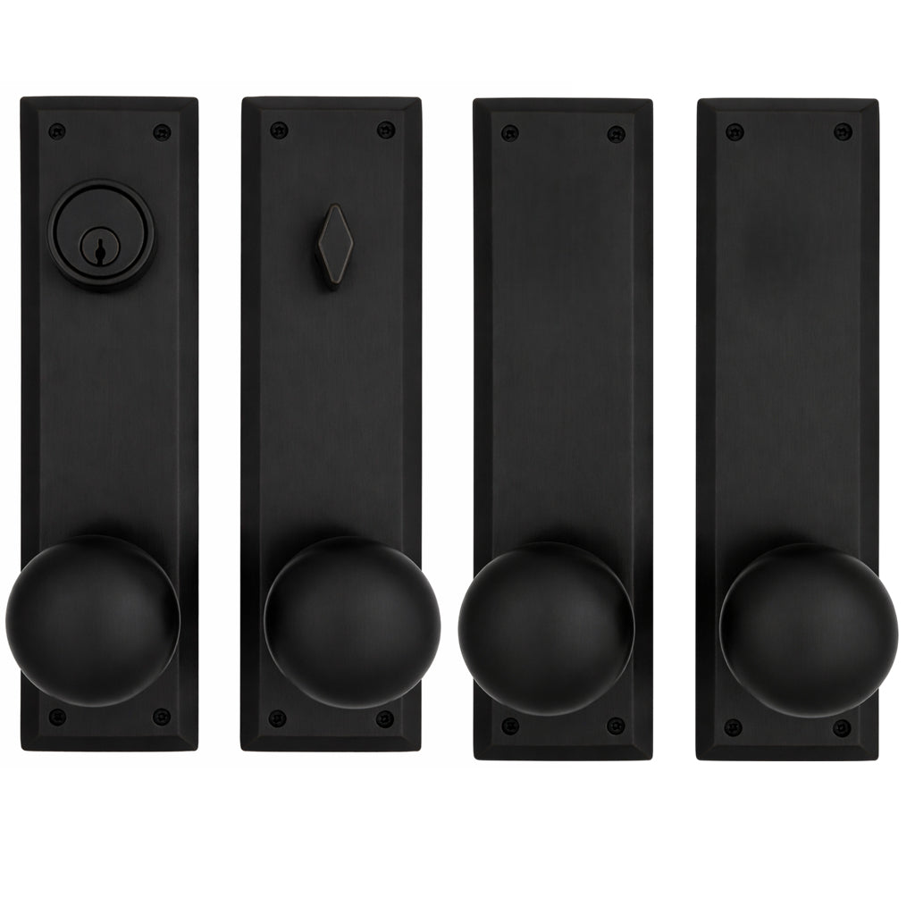Quaker Style Double-Door Deadbolt Entryway Set (Several Knob & Finish Options)