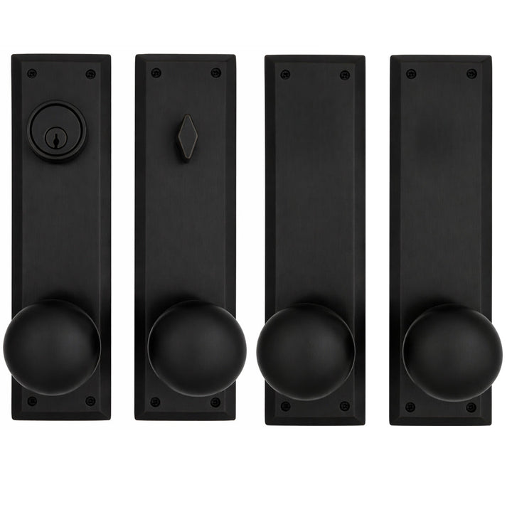 Quaker Style Double-Door Deadbolt Entryway Set (Several Knob & Finish Options)