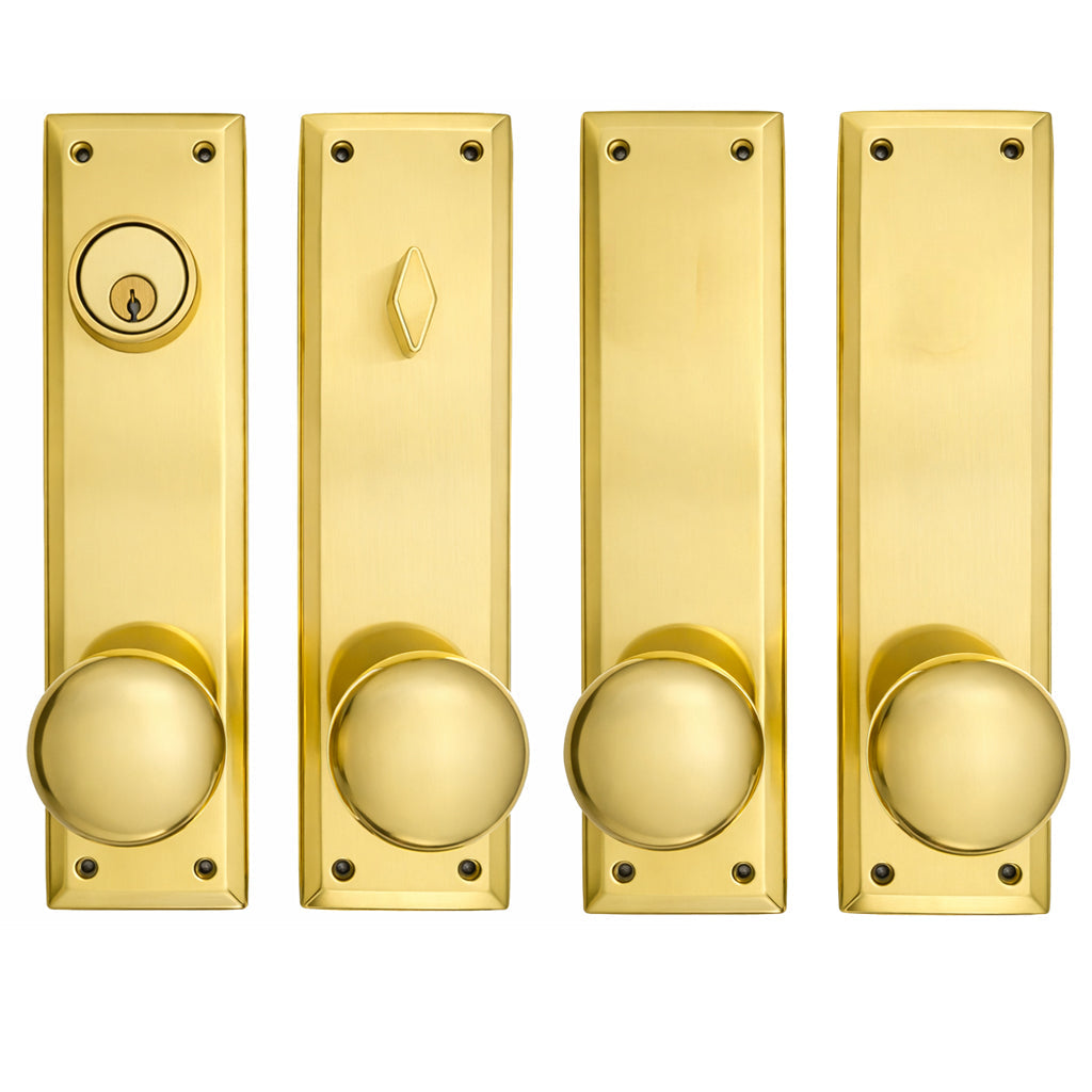 Quaker Style Double-Door Deadbolt Entryway Set (Several Knob & Finish Options)