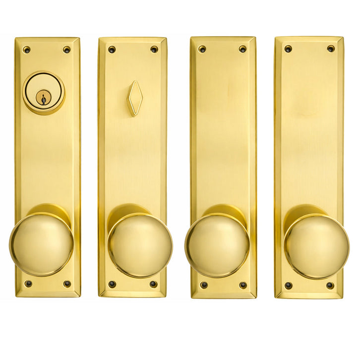 Quaker Style Double-Door Deadbolt Entryway Set (Several Knob & Finish Options)