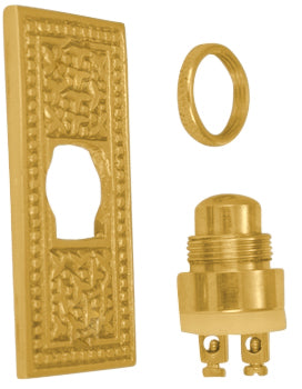 Solid Brass Rice Pattern Door Bell (Several Finishes Available)