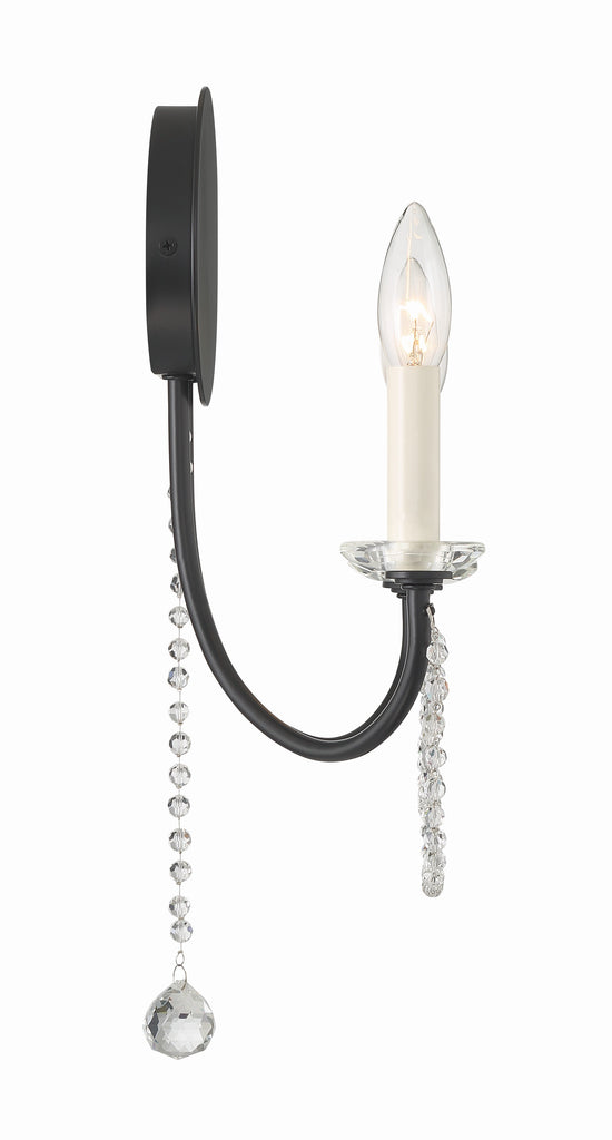 Delilah 2 Light Matte Black Sconce Crystorama