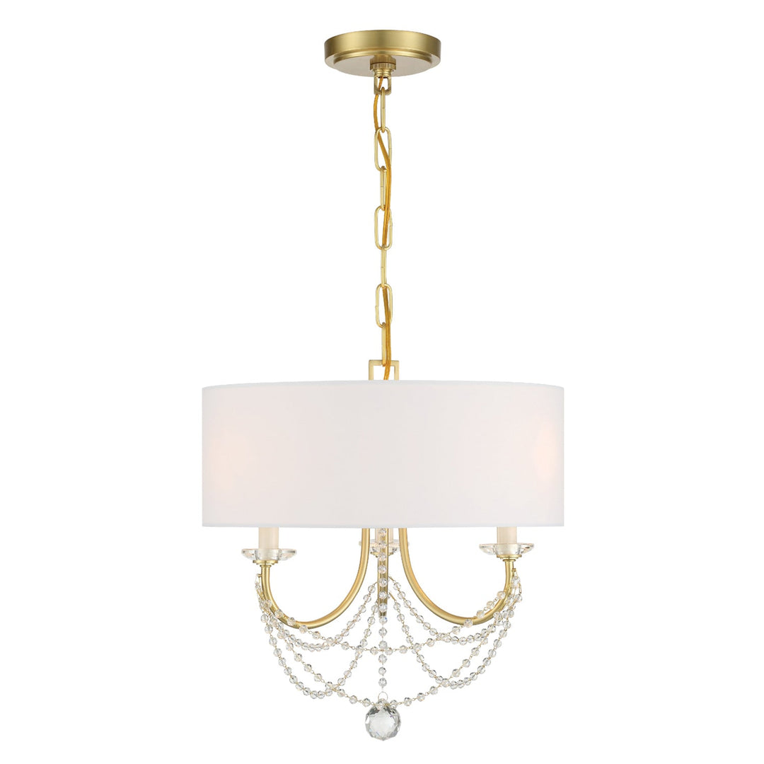 Delilah 3 Light Aged Brass Mini Chandelier Crystorama