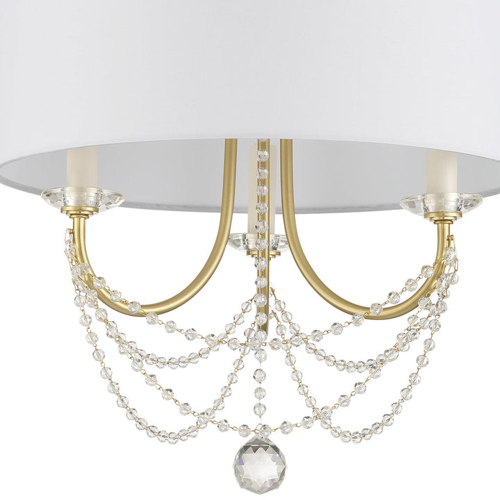 Delilah 3 Light Aged Brass Mini Chandelier Crystorama