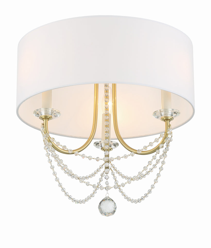 Crystorama Crystorama Delilah 3 Light Aged Brass Semi Flush Mount