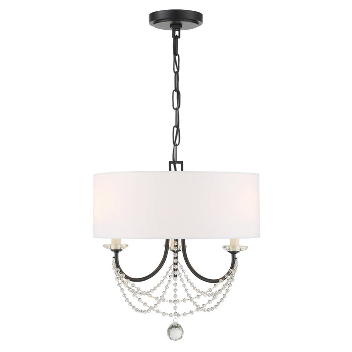 Delilah 3 Light Matte Black Mini Chandelier Crystorama