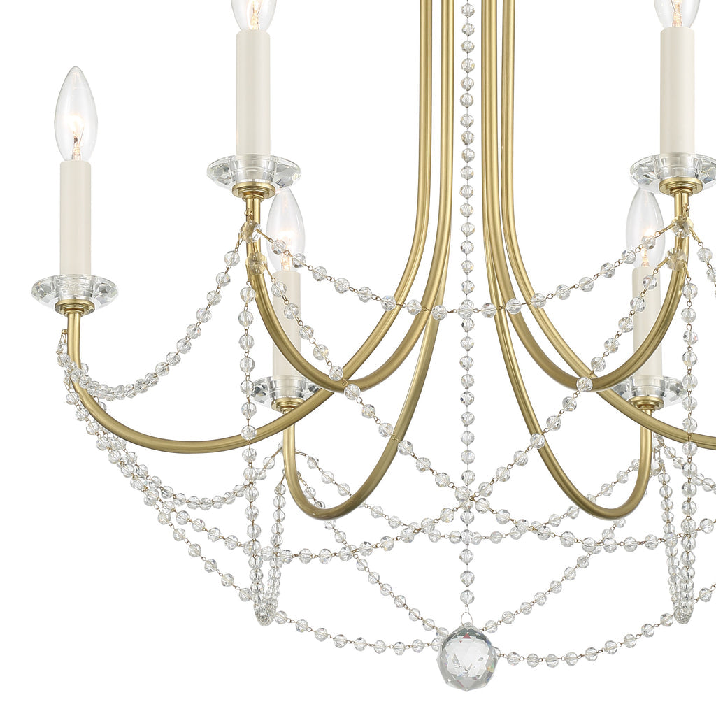 Delilah 6 Light Aged Brass Chandelier Crystorama