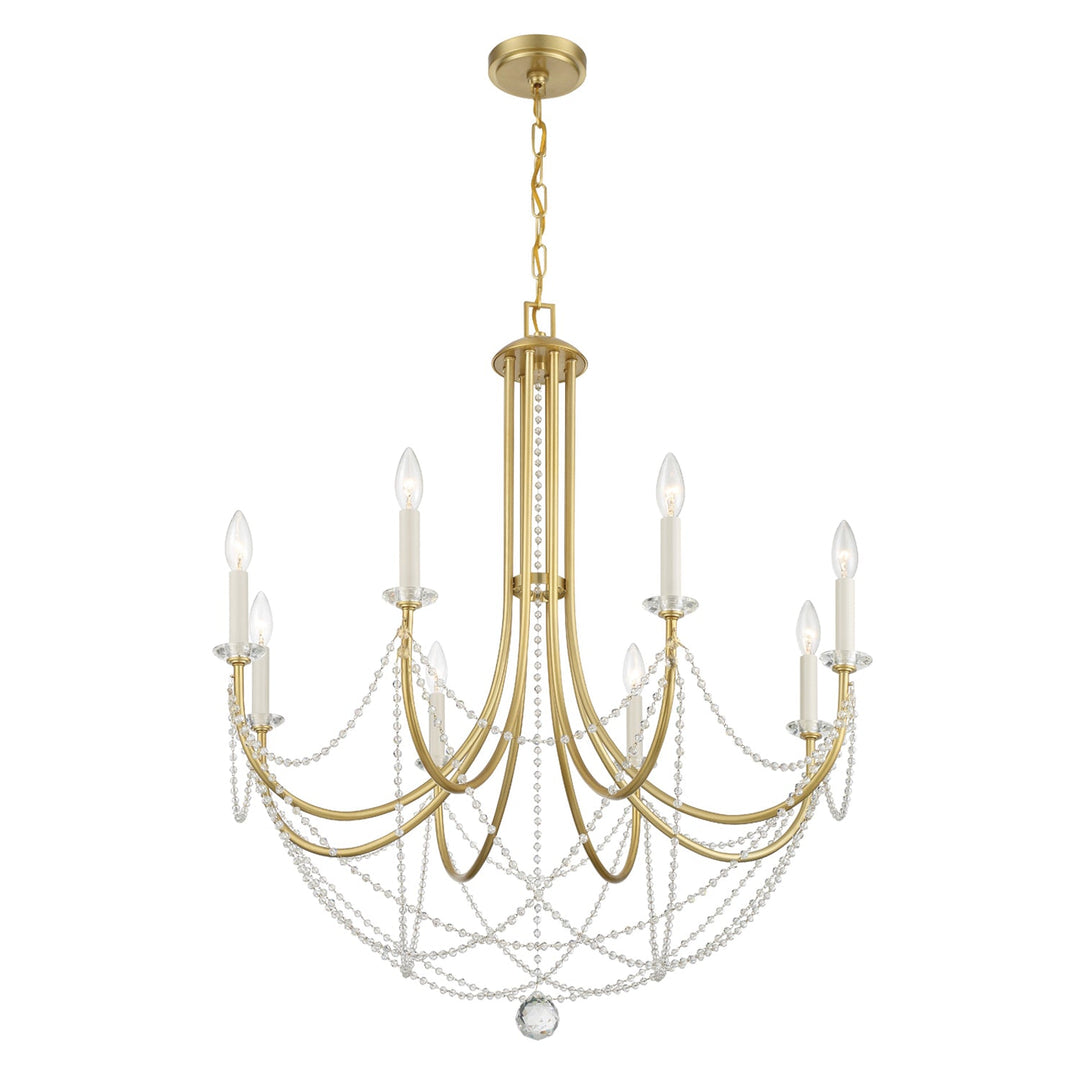 Delilah 8 Light Aged Brass Chandelier Crystorama