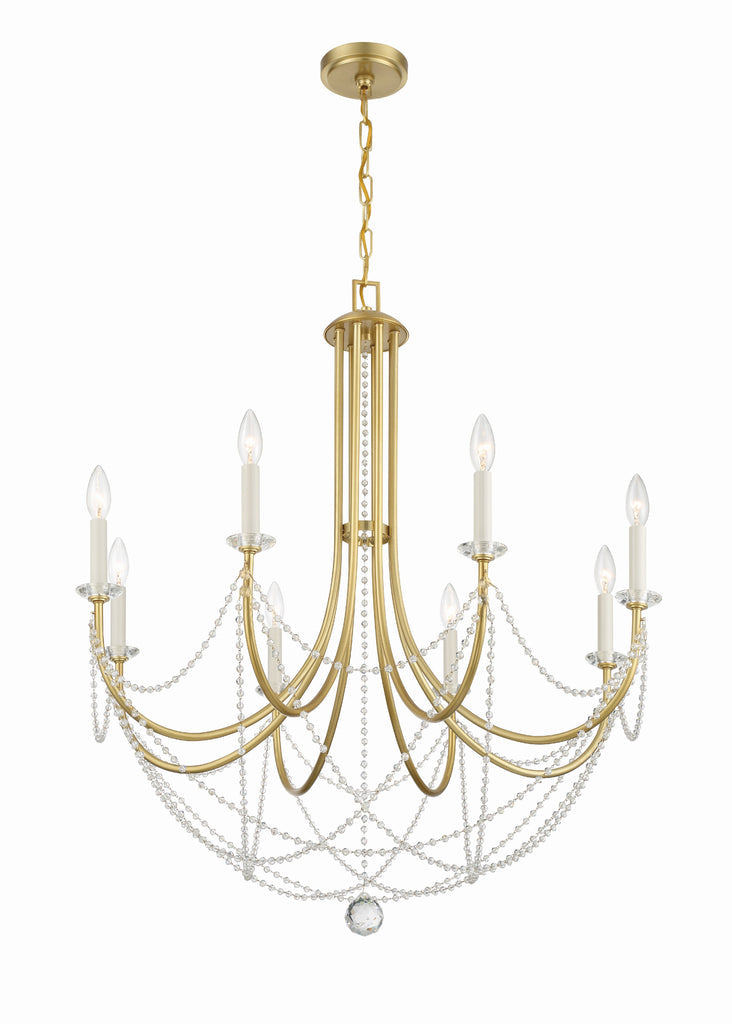 Delilah 8 Light Aged Brass Chandelier Crystorama