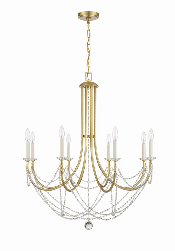 Delilah 8 Light Aged Brass Chandelier Crystorama