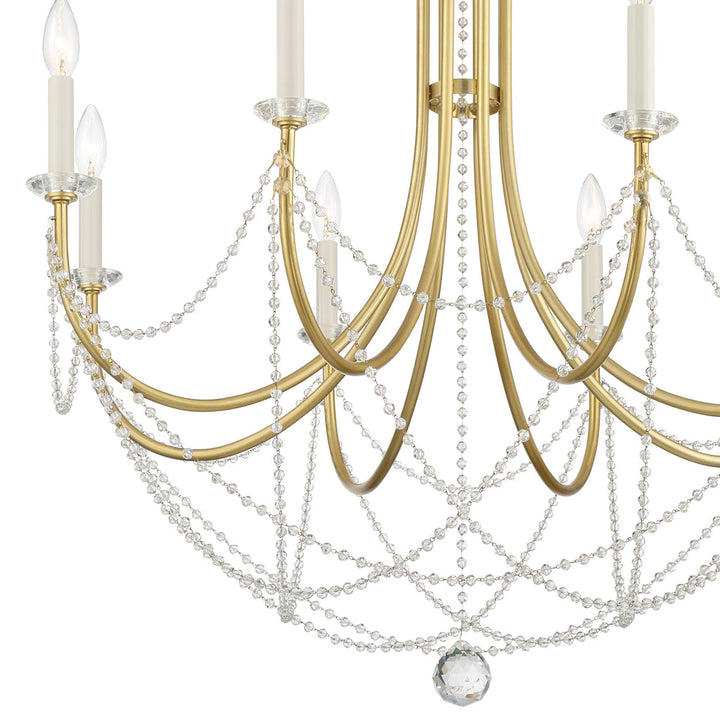 Delilah 8 Light Aged Brass Chandelier Crystorama