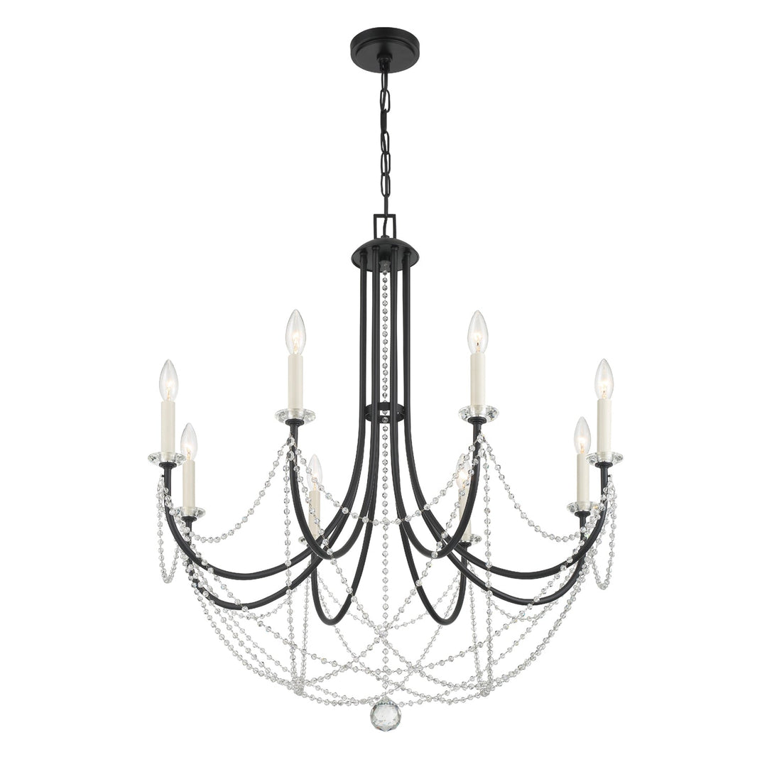 Delilah 8 Light Matte Black Chandelier Crystorama