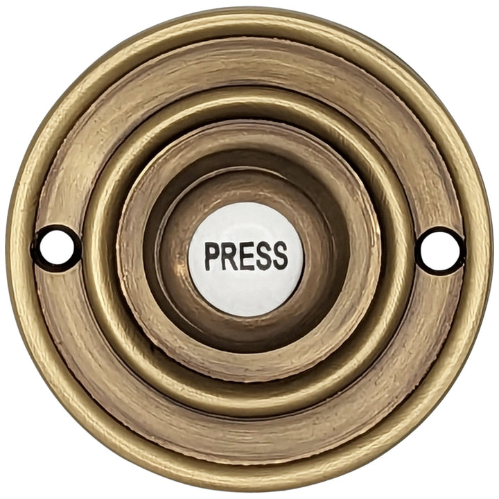 2 1/3 Inch Solid Brass Porcelain "Press" Doorbell Button (Several Finishes Available) COPPER MOUNTAIN HARDWARE