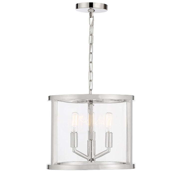 Libby Langdon Devon 3 Light Polished Nickel Mini Chandelier Crystorama