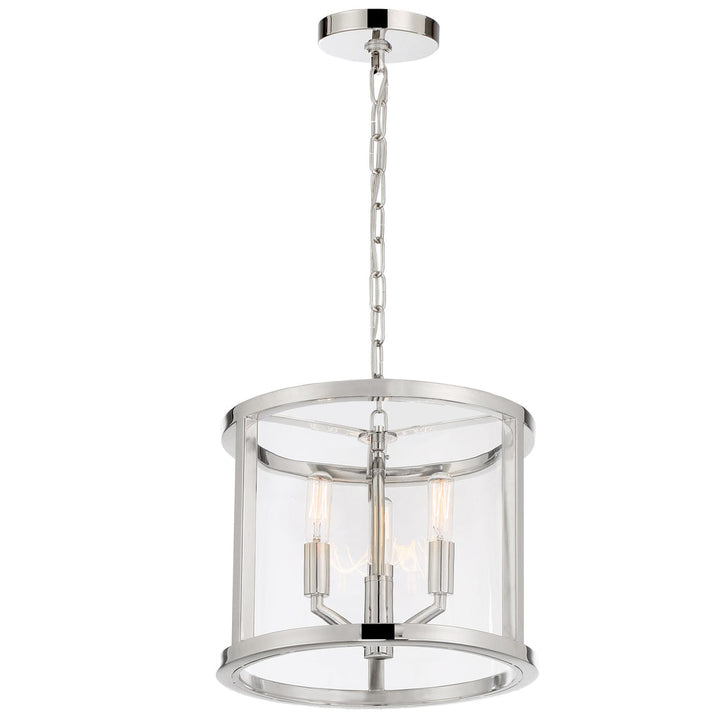 Libby Langdon Devon 3 Light Polished Nickel Mini Chandelier Crystorama