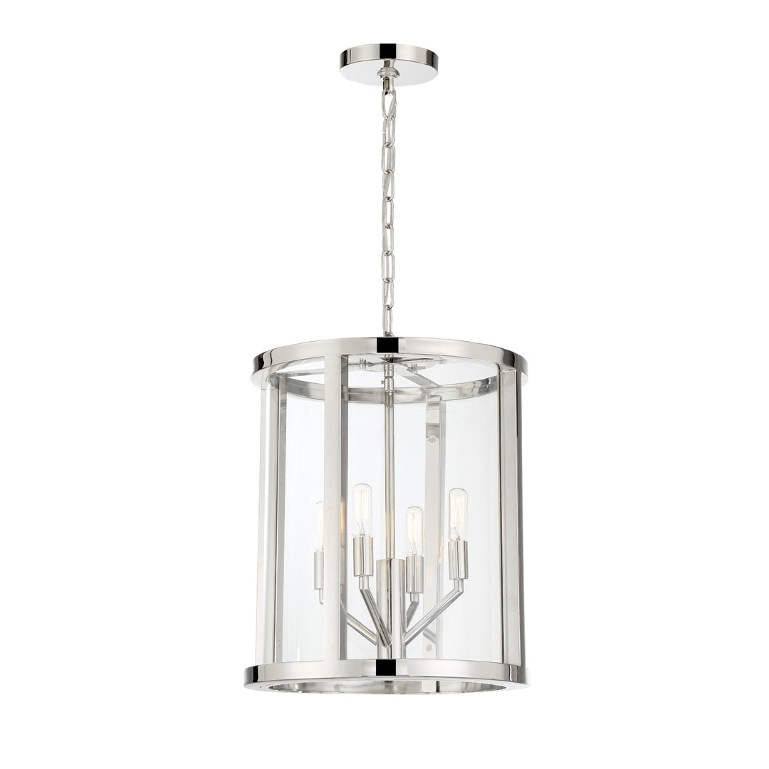 Libby Langdon Devon 4 Light Polished Nickel Mini Chandelier Crystorama