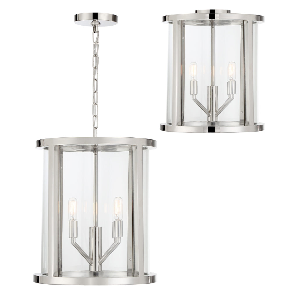 Libby Langdon Devon 4 Light Polished Nickel Mini Chandelier Crystorama