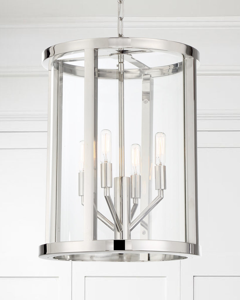 Libby Langdon Devon 4 Light Polished Nickel Mini Chandelier Crystorama