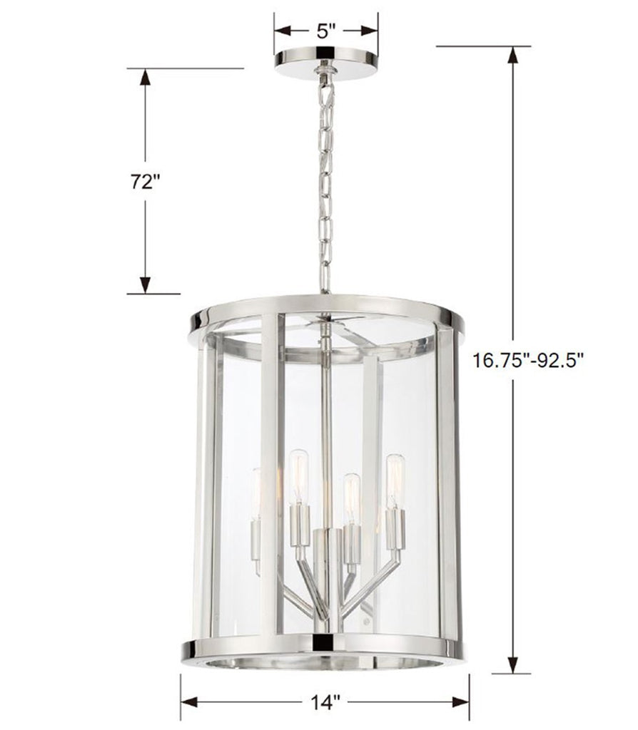 Libby Langdon Devon 4 Light Polished Nickel Mini Chandelier Crystorama