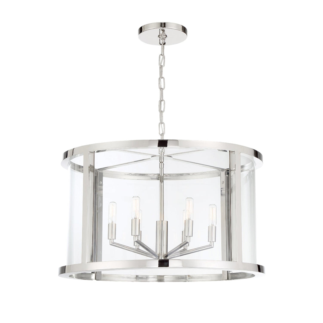 Libby Langdon Devon 6 Light Polished Nickel Chandelier Crystorama