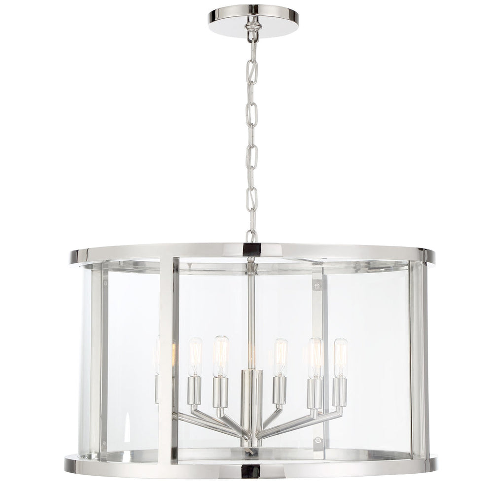 Libby Langdon Devon 6 Light Polished Nickel Chandelier Crystorama