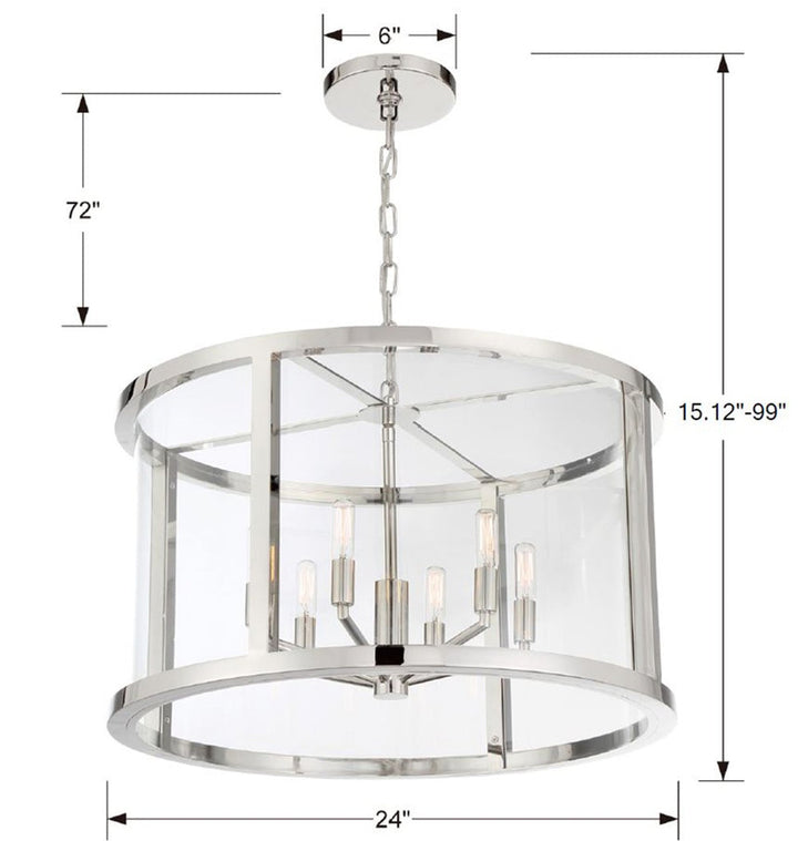 Libby Langdon Devon 6 Light Polished Nickel Chandelier Crystorama