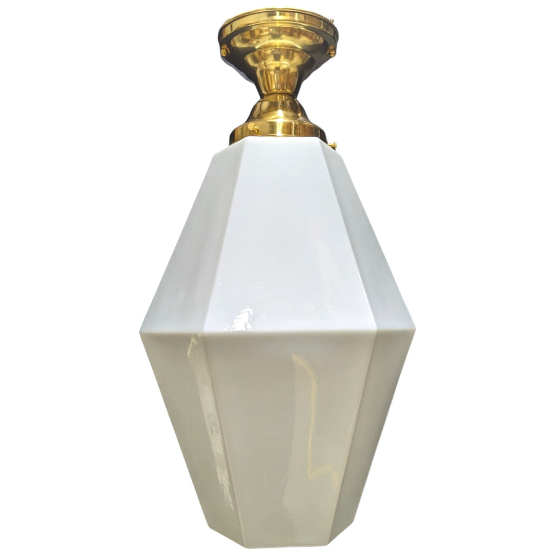 20 Inch Manhattan Skyscraper Prism Style Semi-Flush Mount Light (Polished Brass Finish) COPPER MOUNTAIN HARDWARE