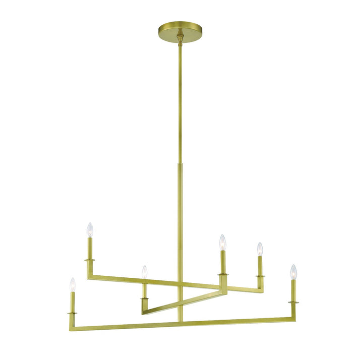 Dante 6 Light Aged Brass Chandelier Crystorama