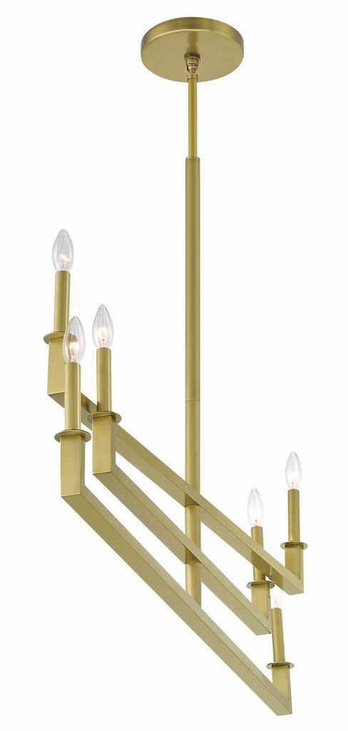 Dante 6 Light Aged Brass Chandelier Crystorama