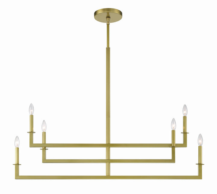 Dante 6 Light Aged Brass Chandelier Crystorama