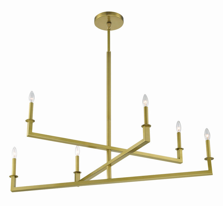 Dante 6 Light Aged Brass Chandelier Crystorama