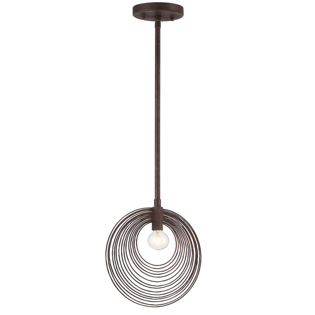 Doral 1 Light Forged Bronze Mini Pendant Crystorama