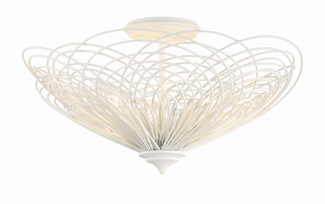 Crystorama Crystorama Doral 3 Light Matte White Semi Flush Mount