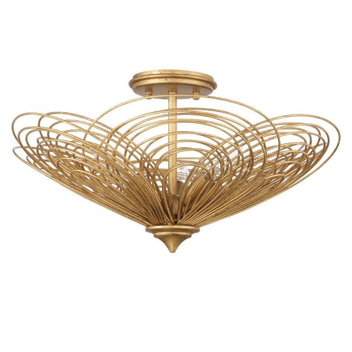 Crystorama Crystorama Doral 3 Light Renaissance Gold Semi Flush Mount