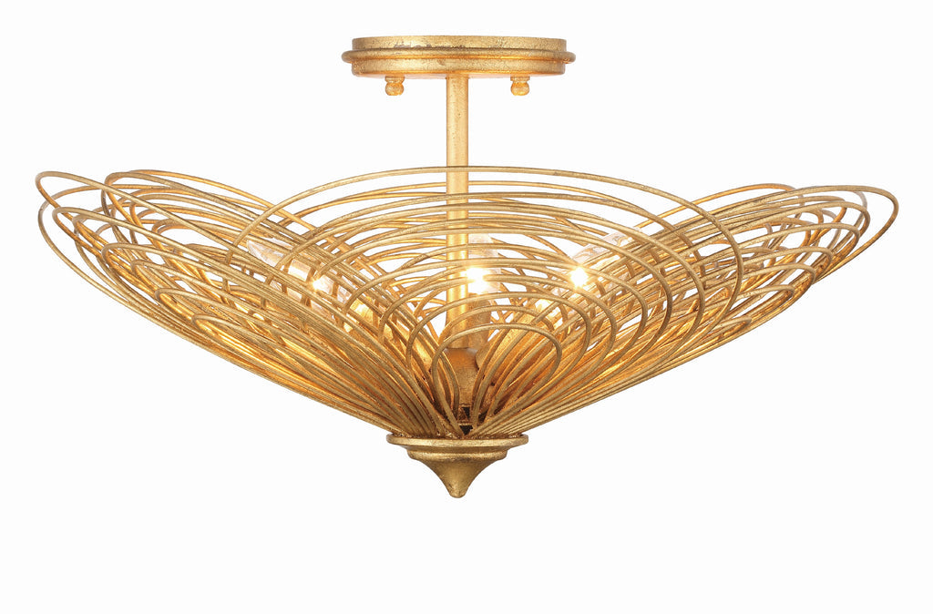 Crystorama Crystorama Doral 3 Light Renaissance Gold Semi Flush Mount