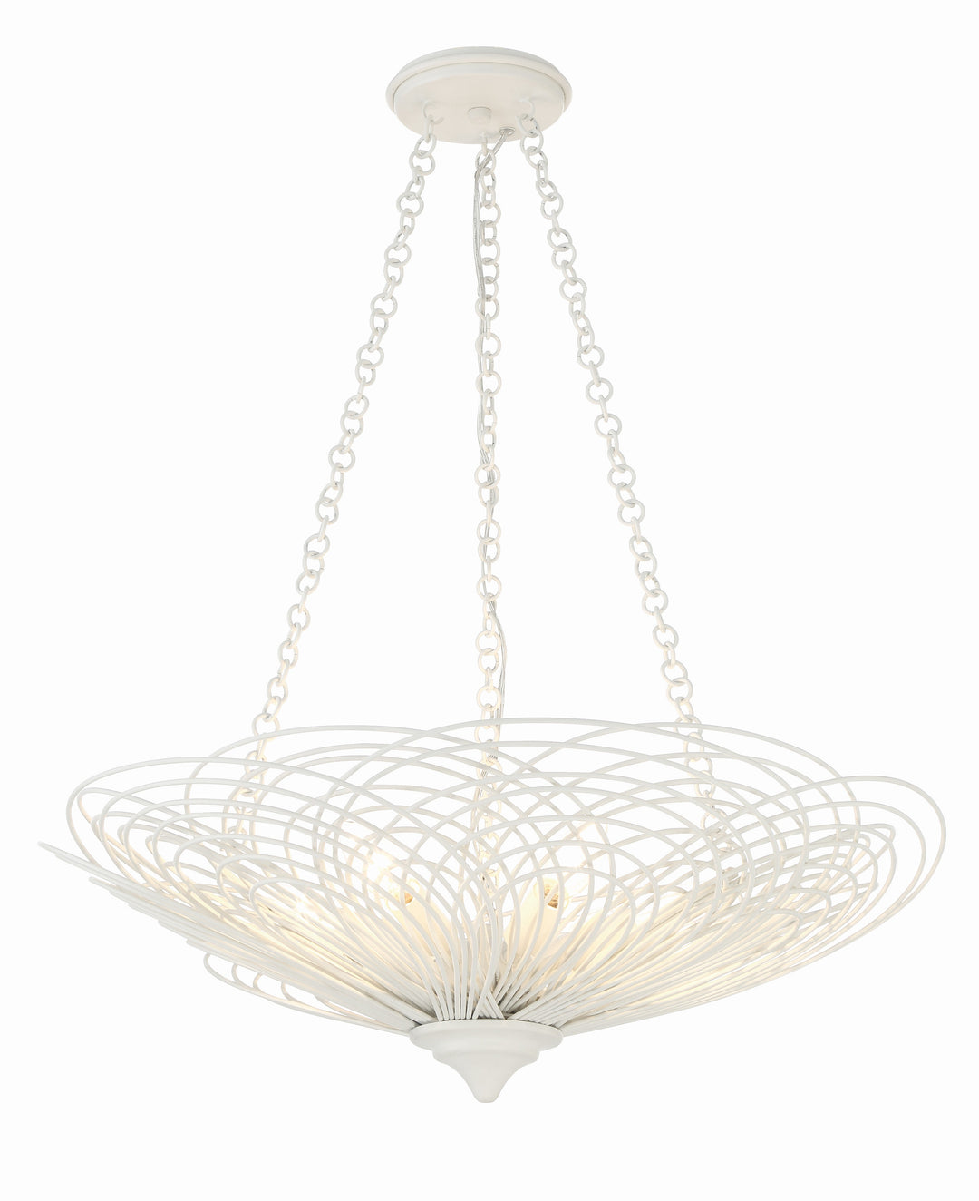 Doral 6 Light Matte White Chandelier Crystorama