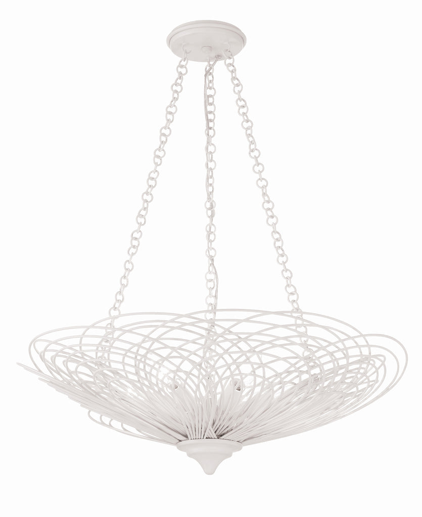 Doral 6 Light Matte White Chandelier Crystorama