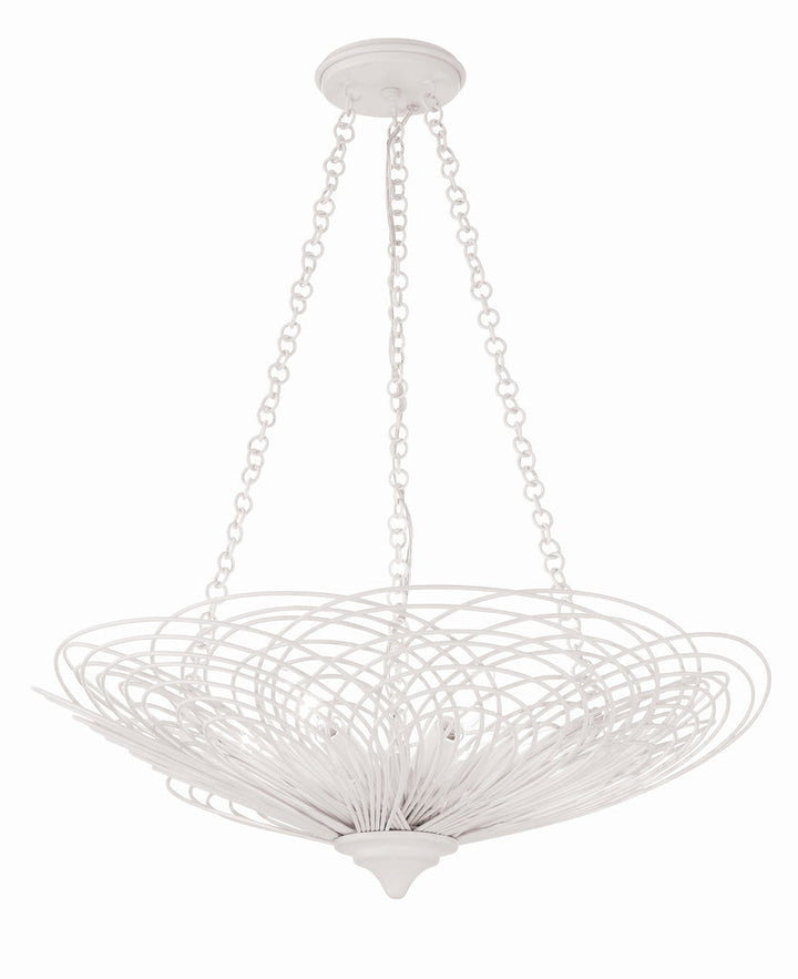 Doral 6 Light Matte White Chandelier Crystorama