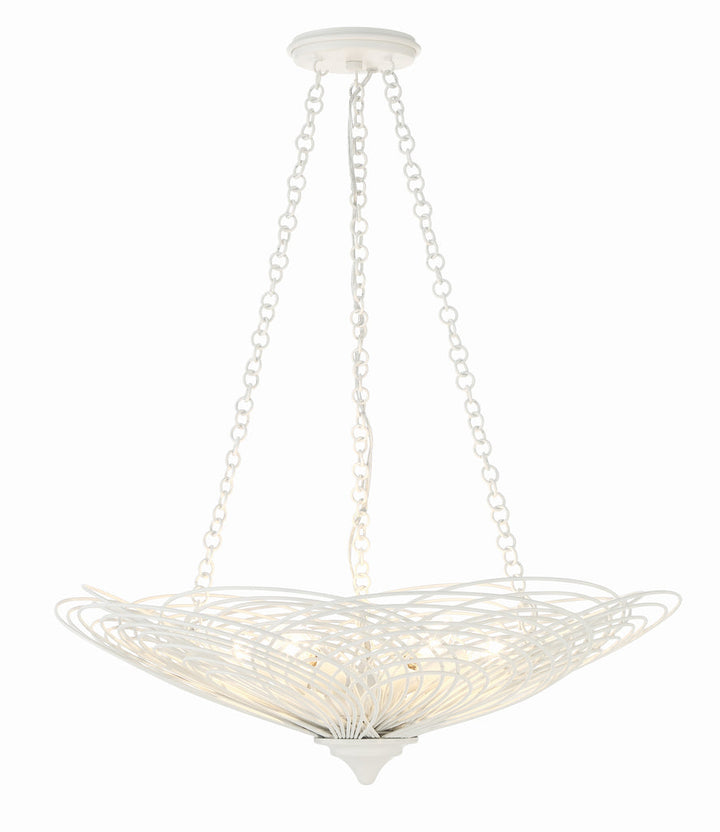 Doral 6 Light Matte White Chandelier Crystorama