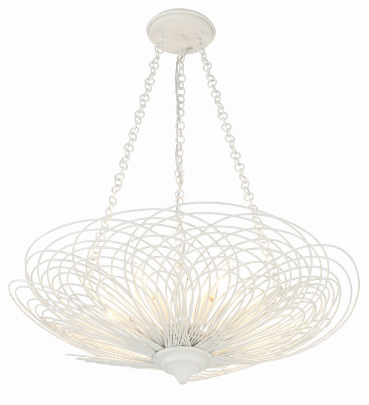 Doral 6 Light Matte White Chandelier Crystorama