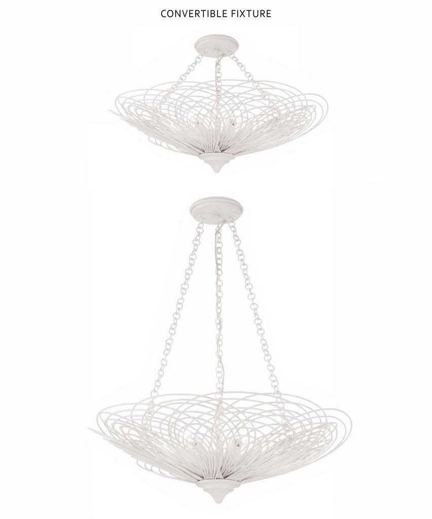 Doral 6 Light Matte White Chandelier Crystorama