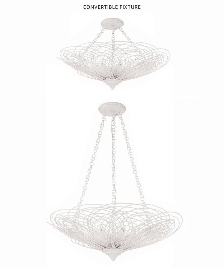 Doral 6 Light Matte White Chandelier Crystorama