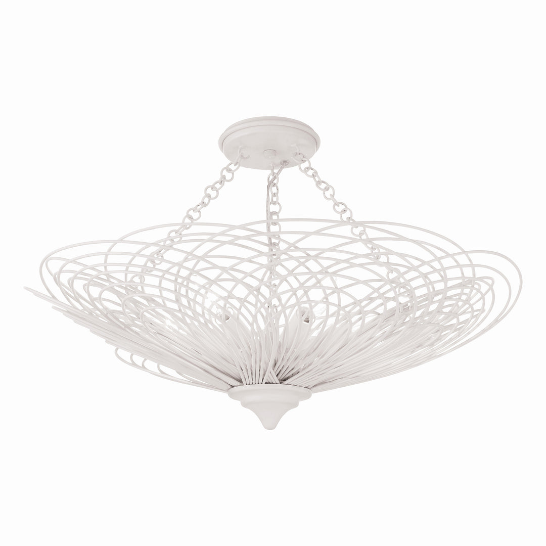 Crystorama Crystorama Doral 6 Light Matte White Semi Flush Mount