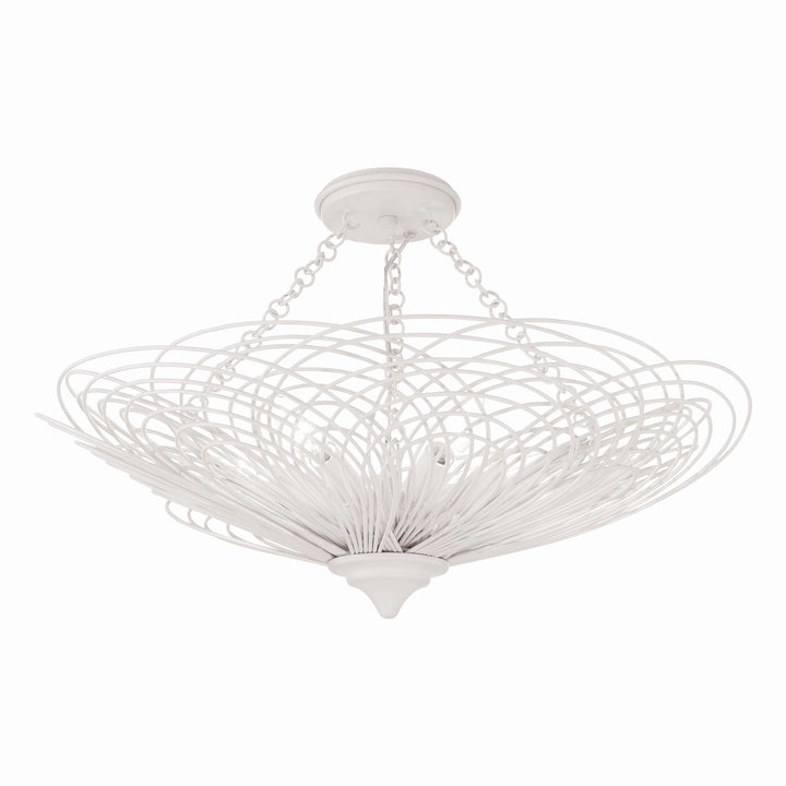 Crystorama Crystorama Doral 6 Light Matte White Semi Flush Mount