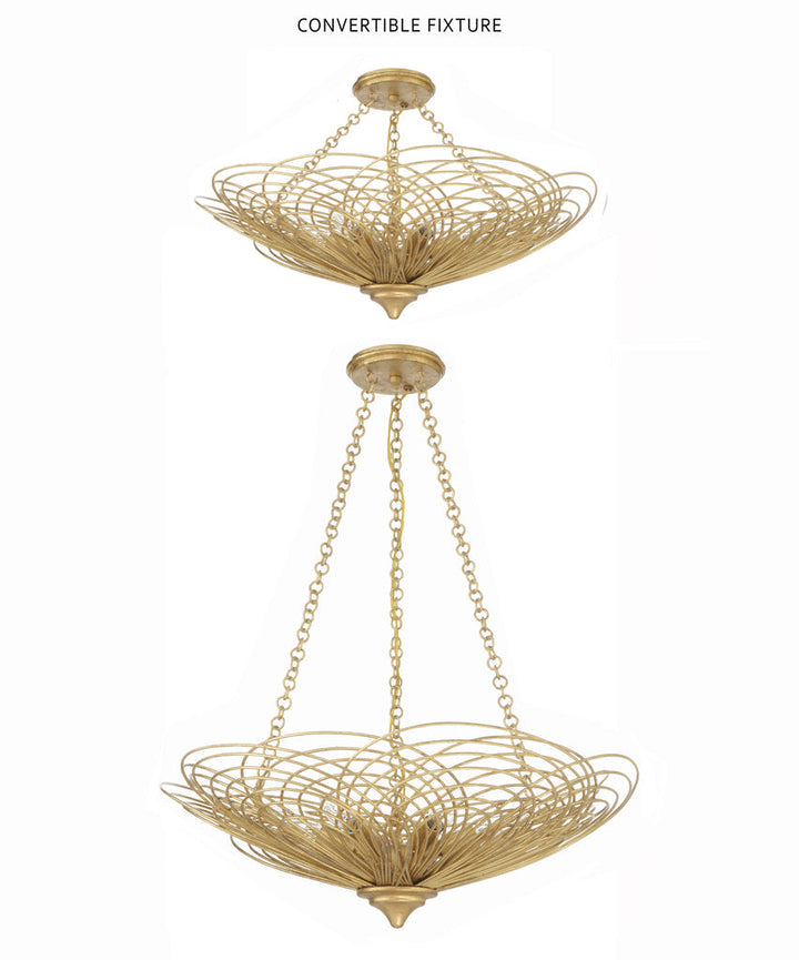 Doral 6 Light Renaissance Gold Chandelier Crystorama