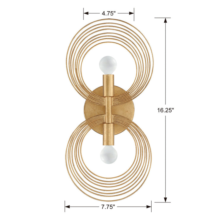 Doral 2 Light Renaissance Gold Sconce Crystorama