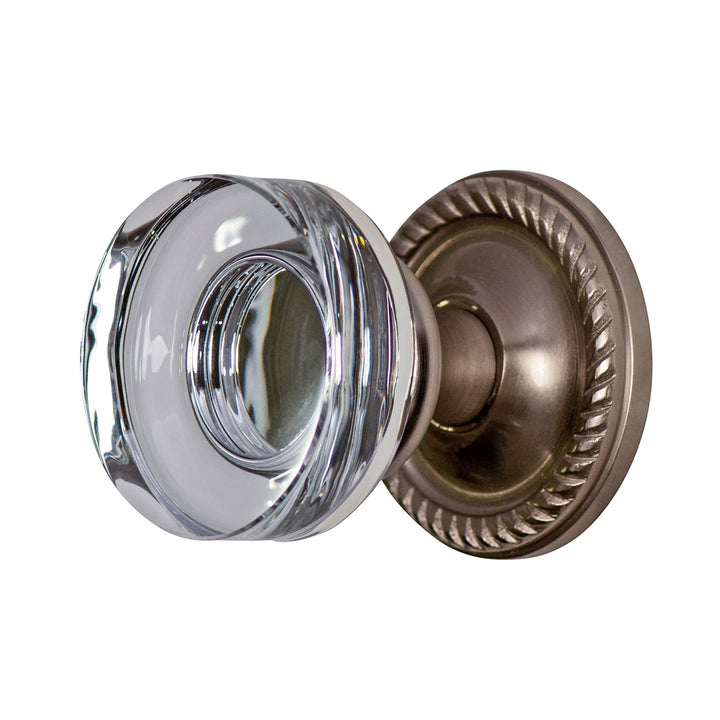 Georgian Roped Rosette Door Set with Disc Crystal Door Knobs (Several Finishes Available) COPPER MOUNTAIN HARDWARE