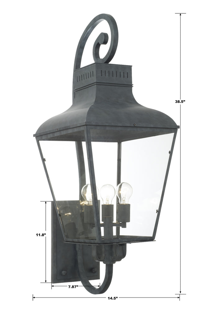 Dumont 4 Light Graphite Outdoor Sconce Crystorama