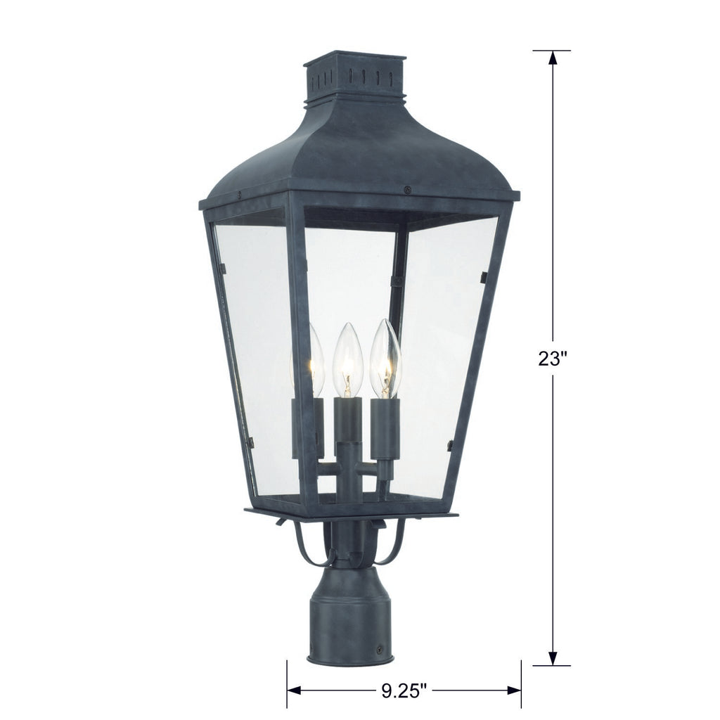 Crystorama Crystorama Dumont 3 Light Graphite Outdoor Post