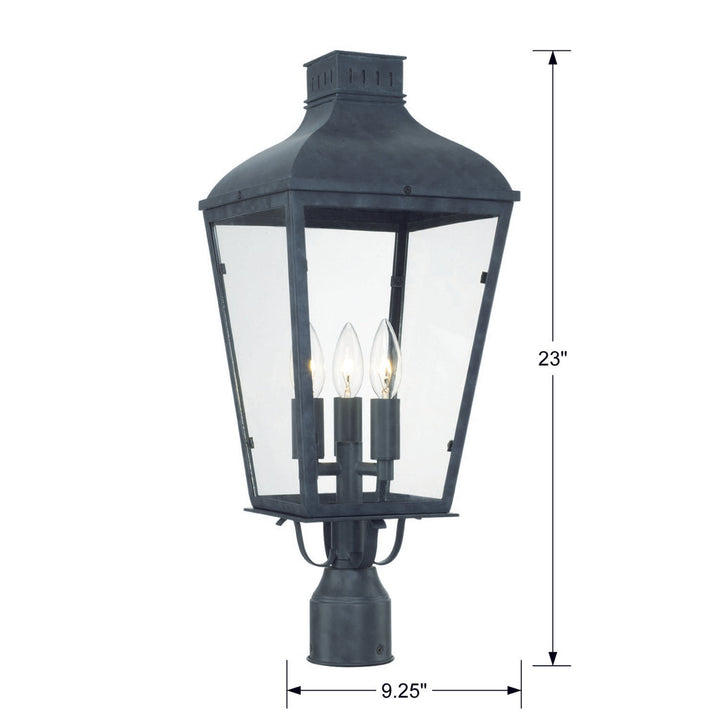 Crystorama Crystorama Dumont 3 Light Graphite Outdoor Post